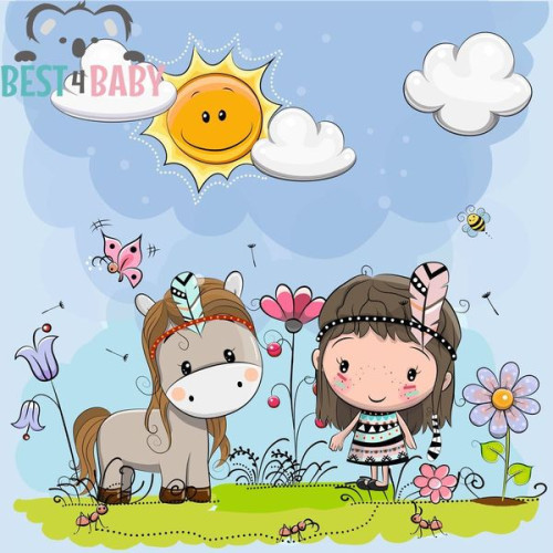 Indián kislány, ló poszter