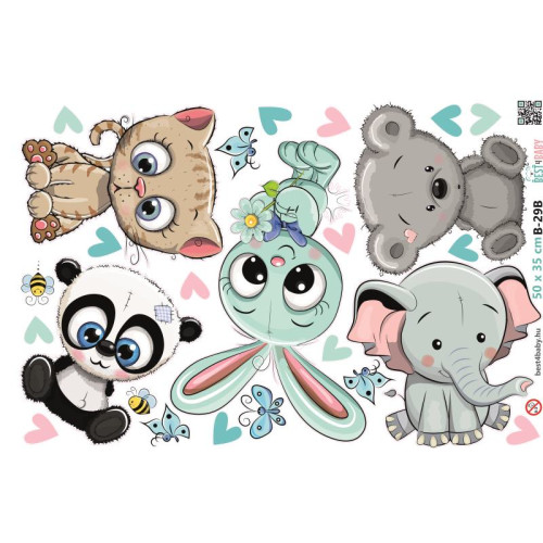 Kisfiú állatos falmatrica csomag