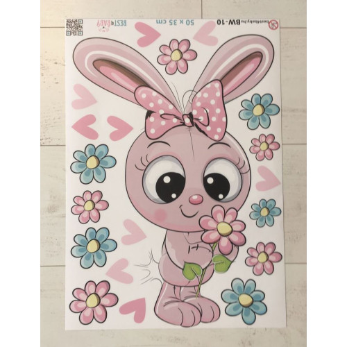 Nyuszis babaszoba falmatrica