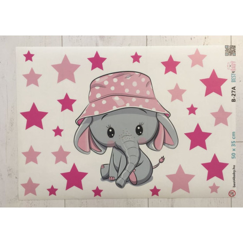 Elefánt csillagokkal falmatrica