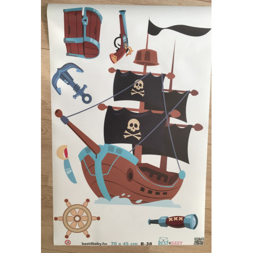 Kalózhajó faldekoráció