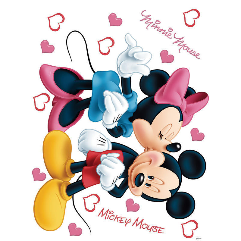 Minnie egér és Mickey egér szíves falmatrica