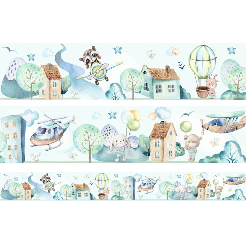 BDP-01 "Boy's World" kisfiú mintás öntapadós bordűr