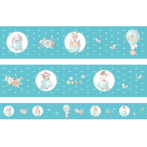 BDP-02A "Friends & Peace" unisex, állatos öntapadós bordűr