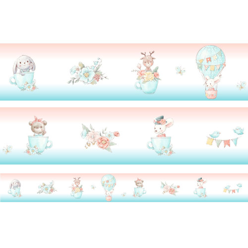 BDP-02B "Friends & Peace" unisex, állat mitnás öntapadós bordűr