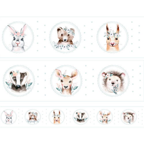 BDP-03A "Watercolor forrest animals" erdő állatai bordűr