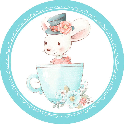 BWP-03 Best4Baby prémium türkizkék óriás kerek egeres falmatrica - 50 x 50 cm