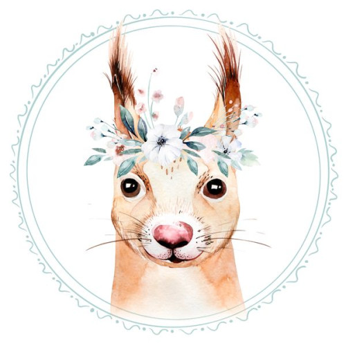 BWP-07 Best4Baby prémium óriás mókus menta kerek falmatrica - 50 x 50 cm