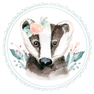 BWP-08 Best4Baby prémium óriás borz lány menta kerek falmatrica - 50 x 50 cm BWP-08 Best4Baby prémium óriás borz lány menta kerek falmatrica - 50 x 50 cm