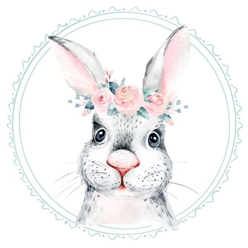 BWP-12 Best4Baby prémium óriás nyuszis menta kerek falmatrica - 50 x 50 cm