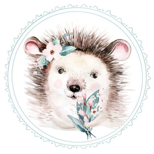 BWP-11 Best4Baby prémium óriás sündisznó menta kerek falmatrica - 50 x 50 cm