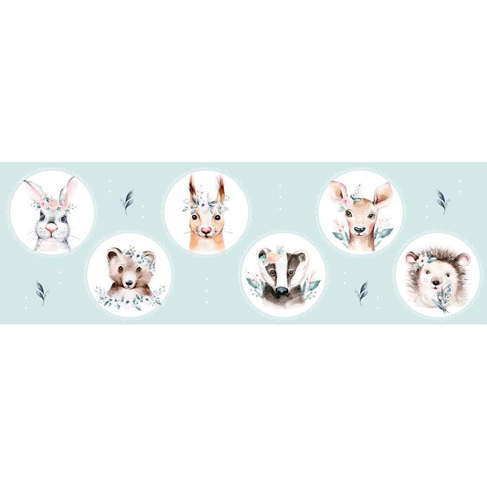 BTPP-03 "Watercolor forrest animals" unisex, erdei állat mintás tapétaposzter