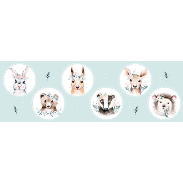 BTPP-03 "Watercolor forrest animals" unisex, erdei állat mintás tapétaposzter