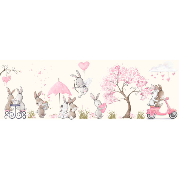 BTPP-04 "Bunny Love" kislány, nyuszis, szíves tapétaposzter