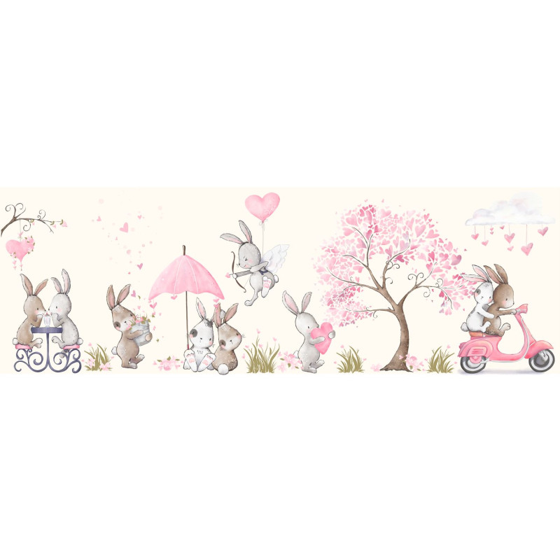BTPP-04 "Bunny Love" kislány, nyuszis, szíves tapétaposzter