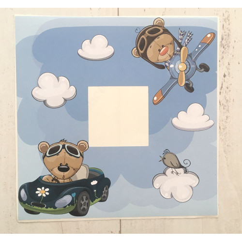 Kapcsoló matrica, autós macis, kék