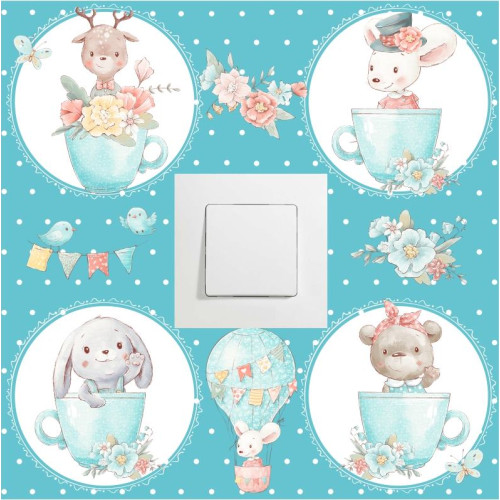 "Friends & Peace" villanykapcsoló falmatrica