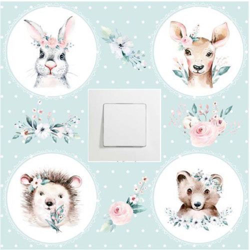 "Watercolor forrest animals" villanykapcsoló falmatrica