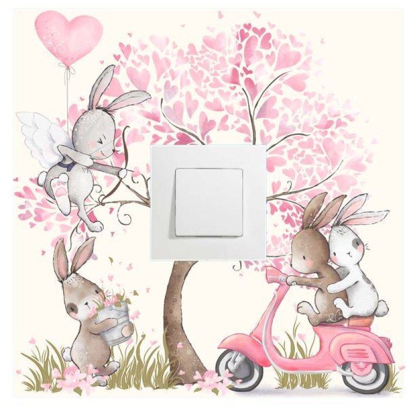 "Bunny Love" villanykapcsoló falmatrica