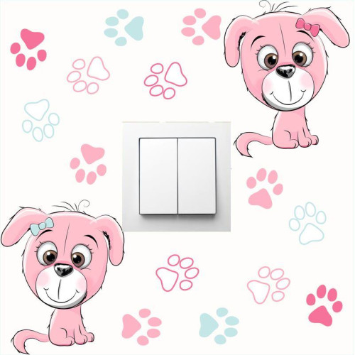 Kutya mancs villanykapcsoló falmatrica