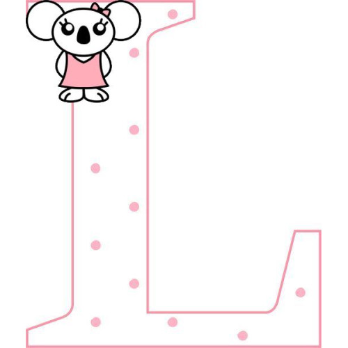 "L" betű matrica, fehér