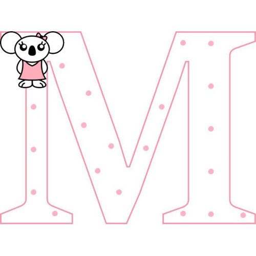 "M" betű matrica, fehér "M" betű matrica, fehér