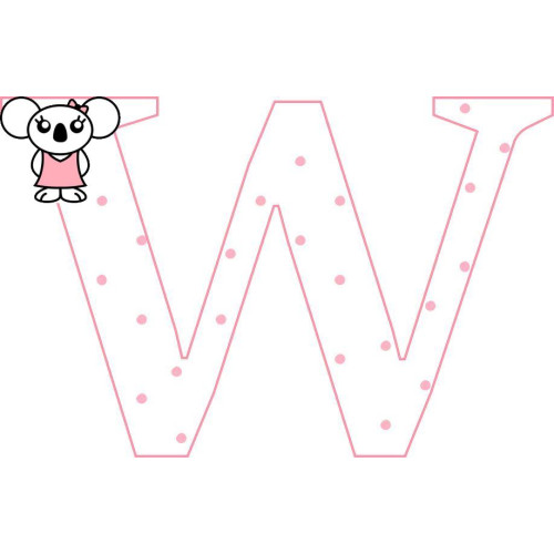 "W" betű matrica, fehér