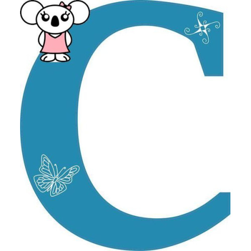 "C" betű matrica, kék