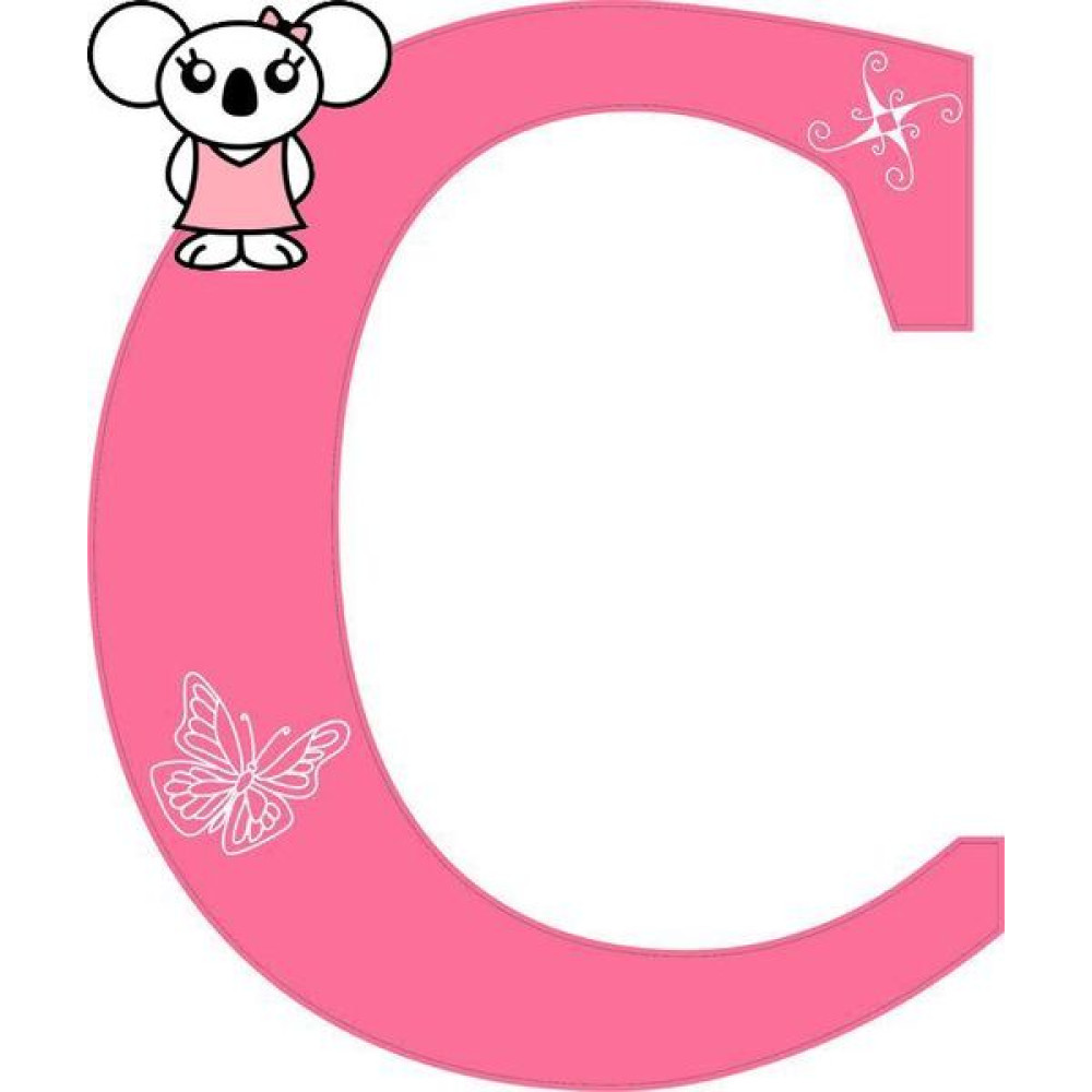 "C" betű matrica, pink "C" betű matrica, pink