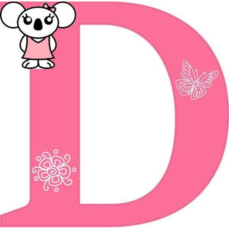 "D" betű matrica, pink