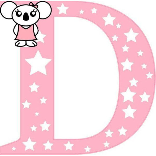 "D" betű matrica, rózsaszín