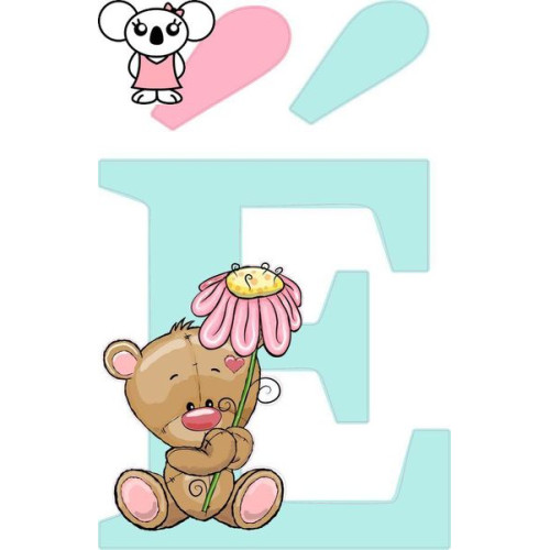 "É" betű matrica, világos menta