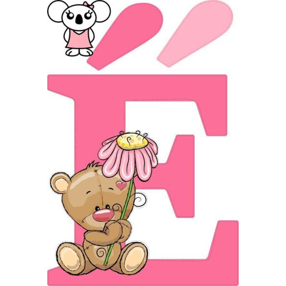 "É" betű matrica, pink "É" betű matrica, pink