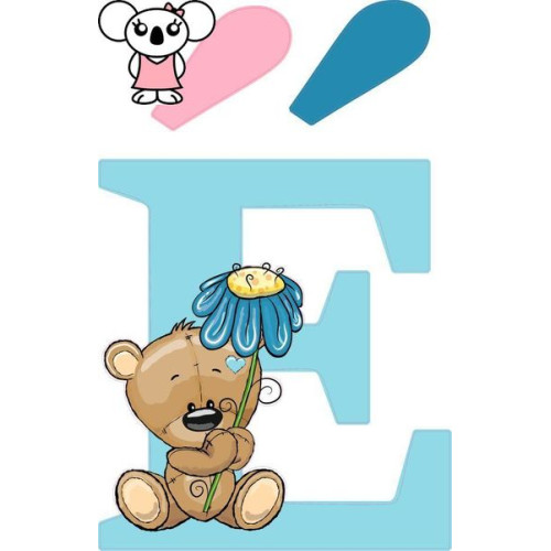 "É" betű matrica, világoskék