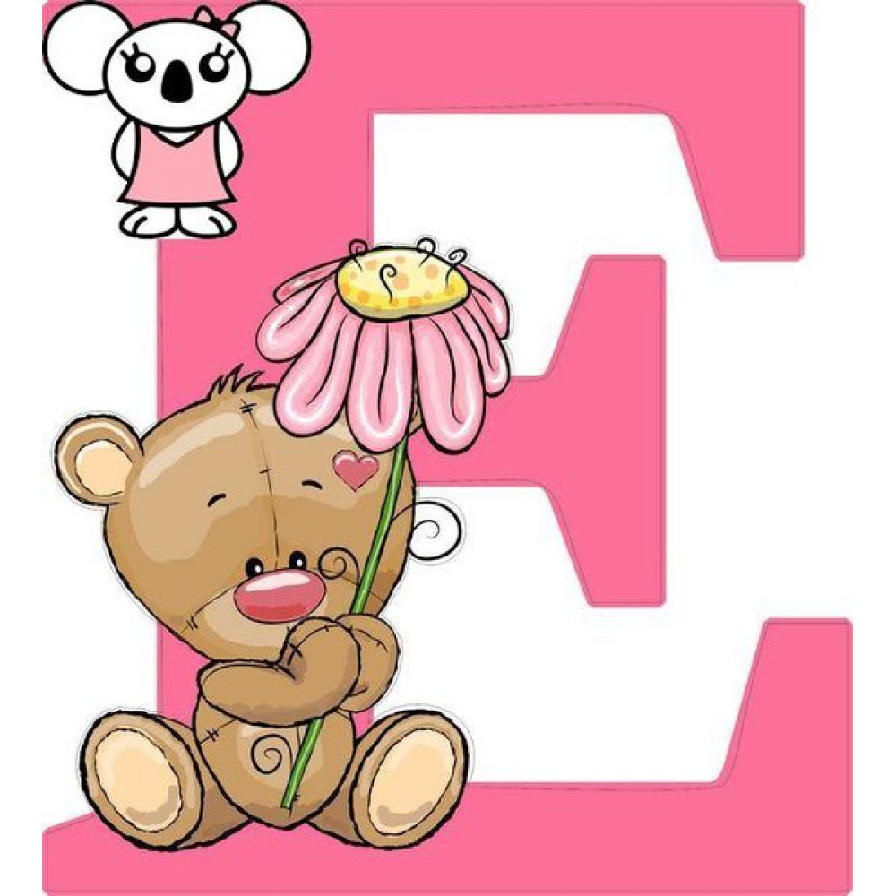 "E" betű matrica, pink "E" betű matrica, pink