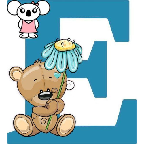 "E" betű matrica, kék