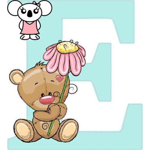 "E" betű matrica, világos menta