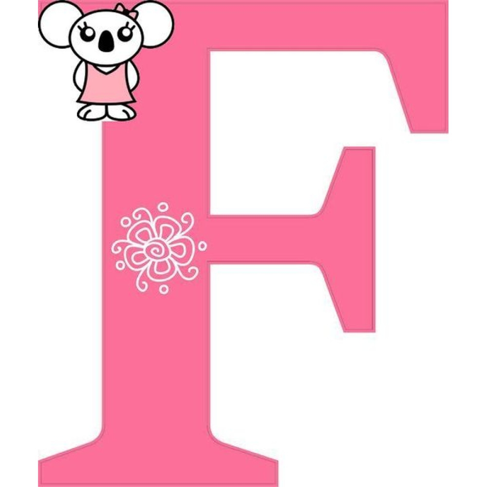 "F" betű matrica, pink