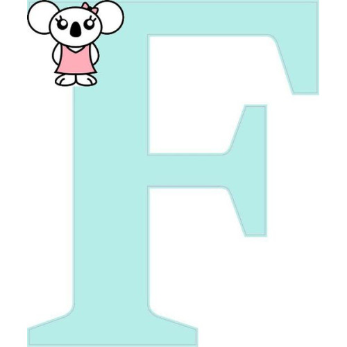 "F" betű matrica, világos menta