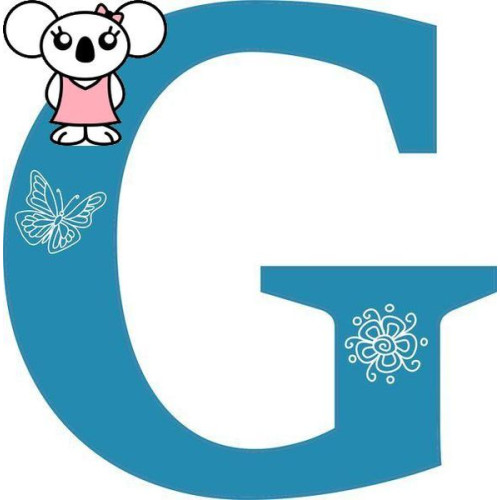 "G" betű matrica, kék