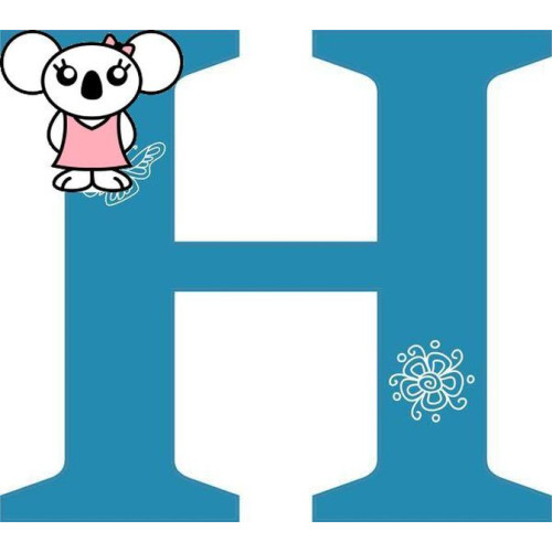 "H" betű matrica, kék