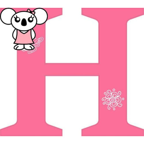 "H" betű matrica, pink