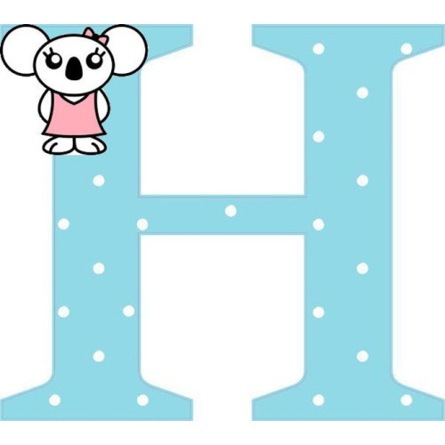 "H" betű matrica, világoskék