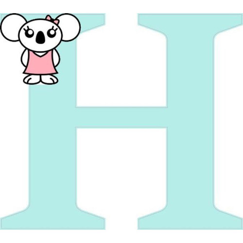 "H" betű matrica, világos menta