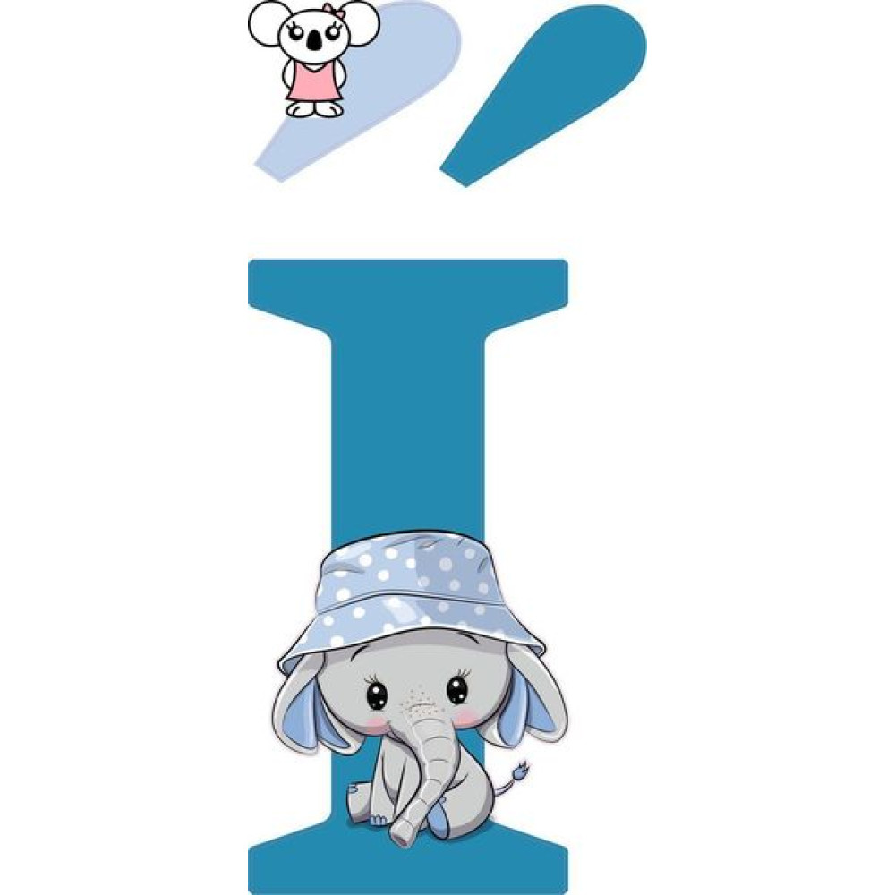 "Í" betű matrica, kék "Í" betű matrica, kék