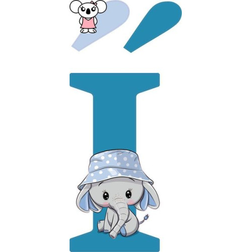 "Í" betű matrica, kék