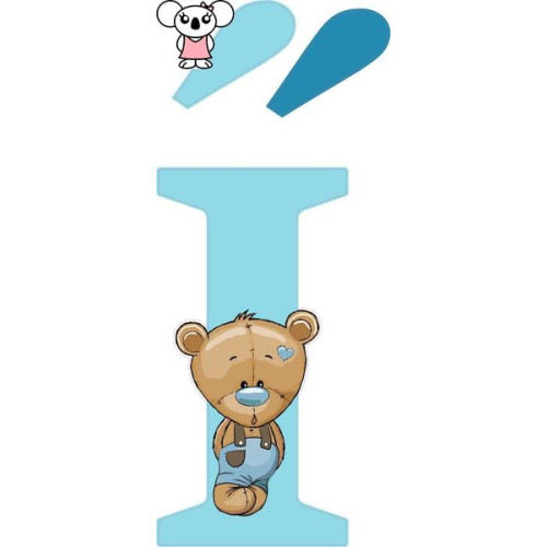 "Í" betű matrica, világoskék