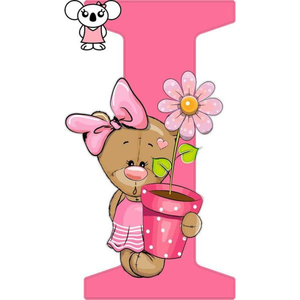 "I" betű matrica, pink "I" betű matrica, pink