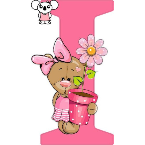 "I" betű matrica, pink