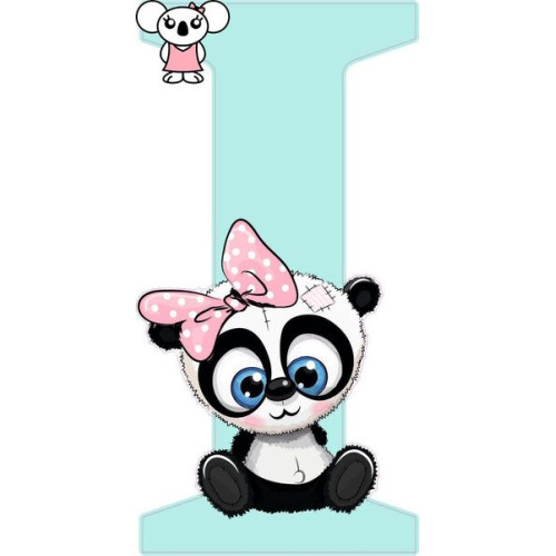 "I" betű matrica, világos menta